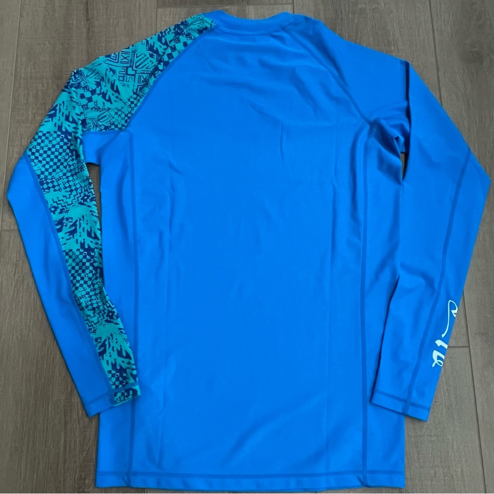 Huge Sports Men Large Splice UV Sun Protection‎ UPF 50+ Skins Rash Guard LS Blue - Picture 6 of 9